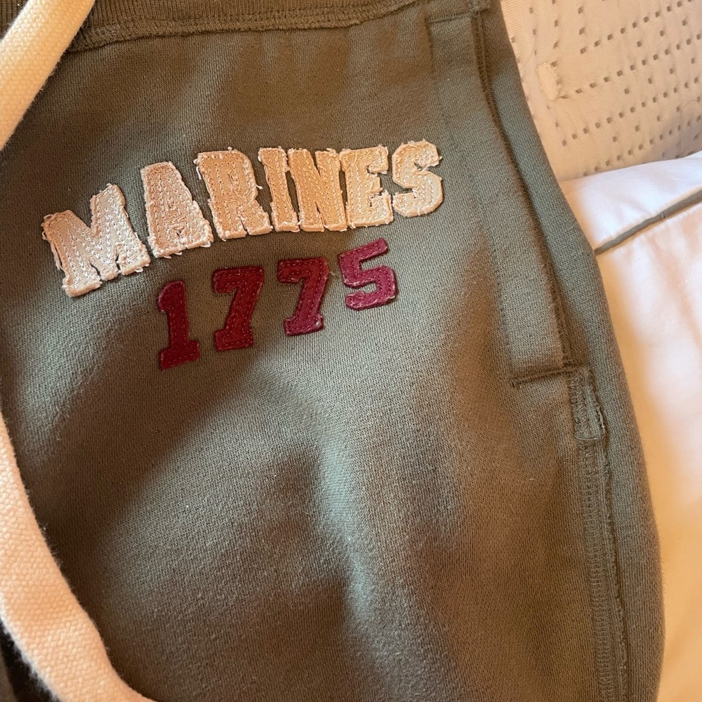 Marines! Long shorts. Sweat pant material.